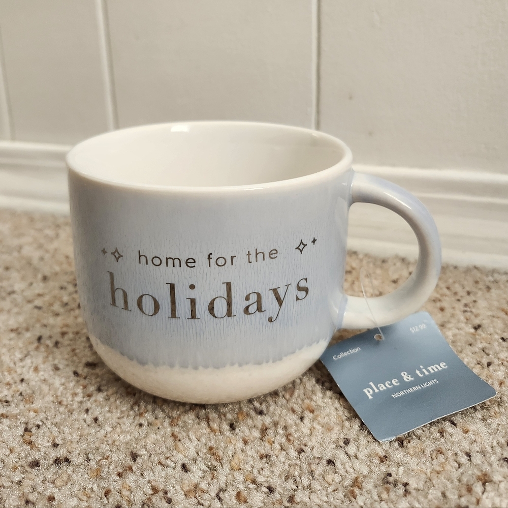 New Joann Ceramic Mug with Blue Accents